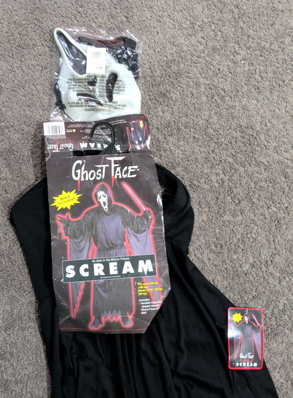 Scream Ghost Face Adult Costume Robe Mask Belt Fun World Easter Unlimited 1997